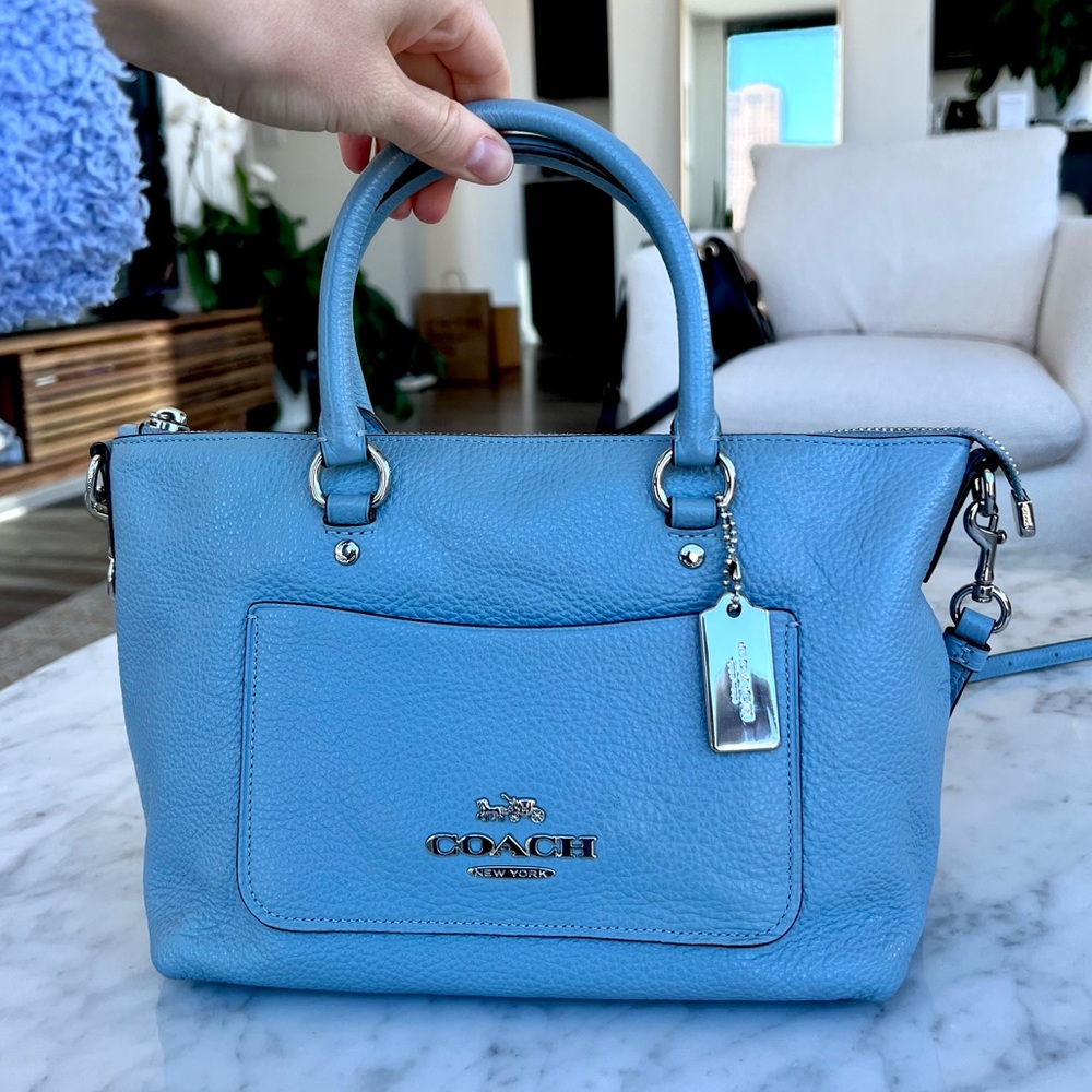 Coach Mini Emma satchel Blue Leather